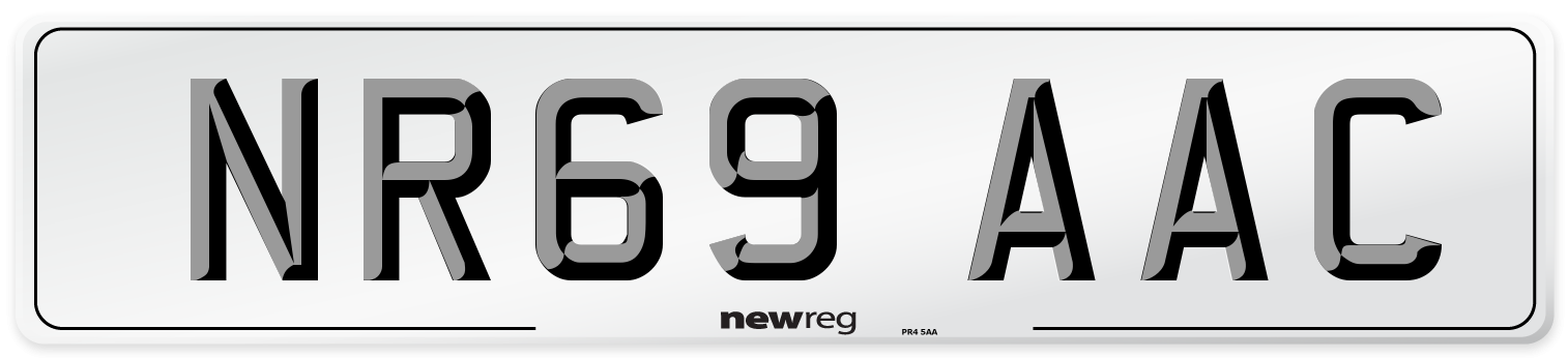 NR69 AAC Number Plate from New Reg